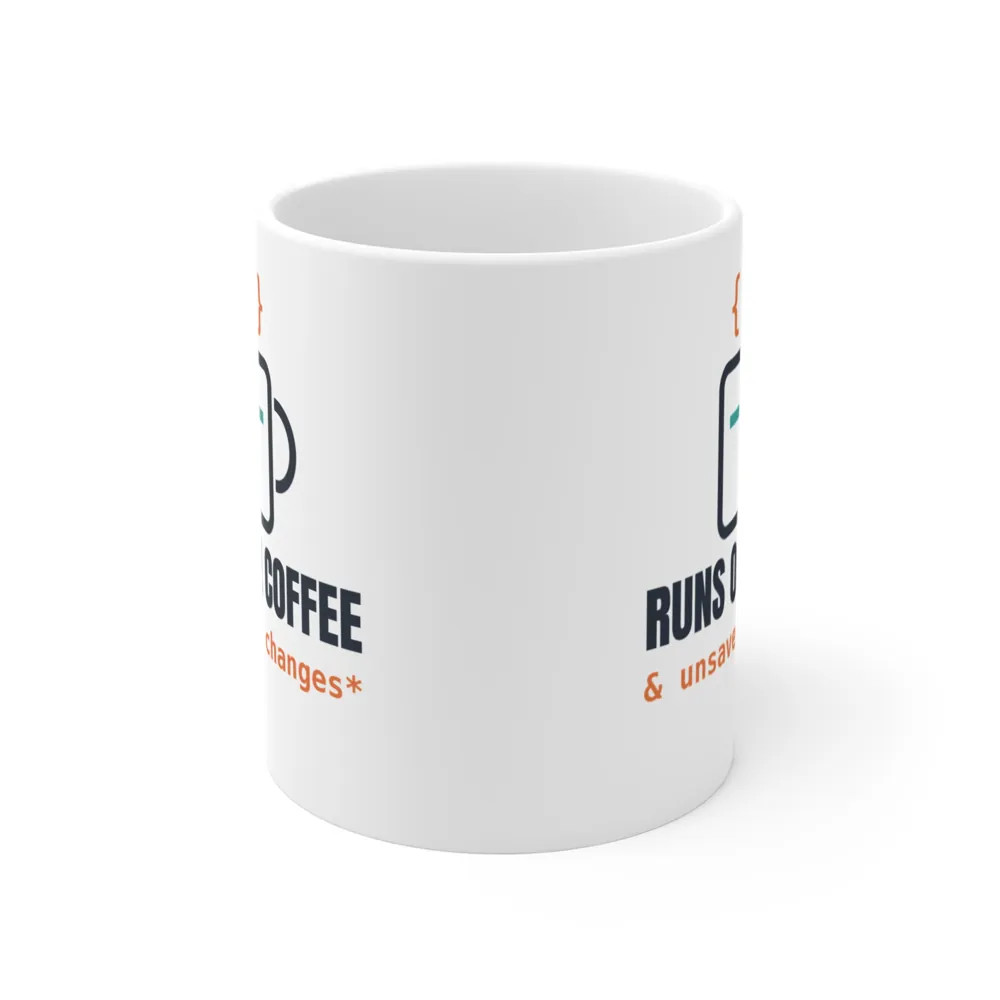 Runs on Coffee & Unsaved Changes Mug, view 1 of 6