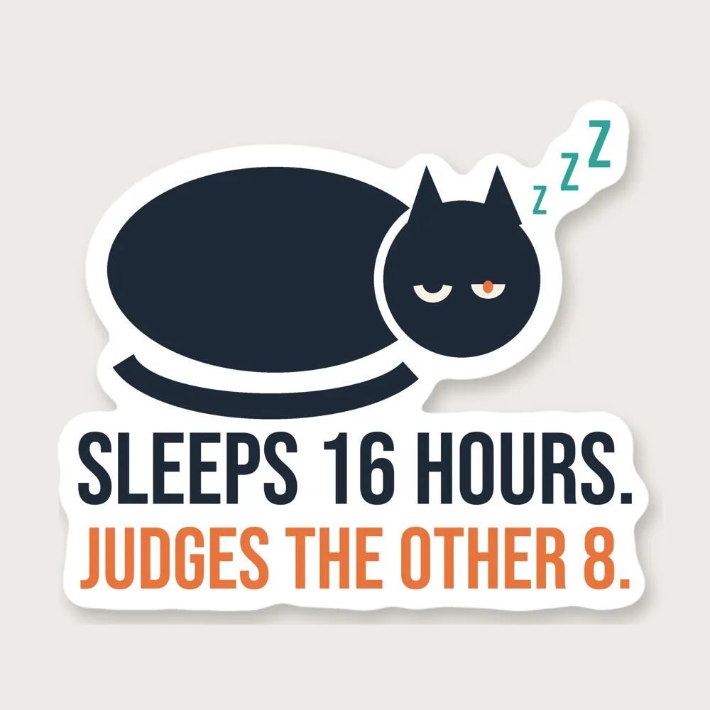Judging Cat Sticker, view 1 of 1